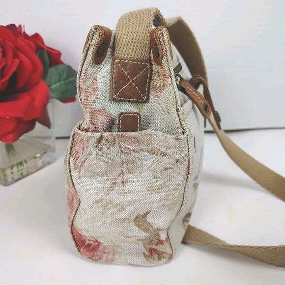 Fossil Small Canvas Crossbody Tote Floral No. 54 Original Premium Bag Mini Brown - Picture 8 of 16